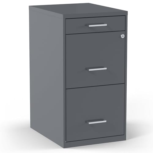 STAPLES Charcoal 3-Drawer Vertical File Cabinet Lockable Letter Size