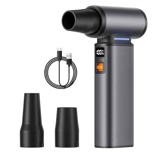 WINGDA Compressed Air Duster Rechargeable Electric Air Duster Portable,100 Gear Stepless Turbo Fan,Mini Air Blower,Dust Blower Cordless for Electronics,Keyboard Cleaning,Car Detailing,PC,Home,Outdoor