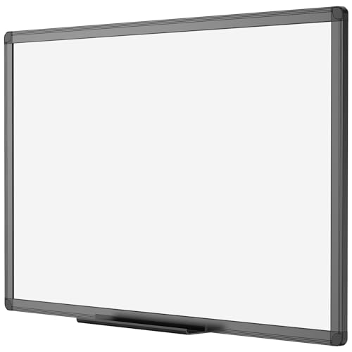 VIZ-PRO Magnetic Dry Erase Whiteboard 36x24 Inches Black Aluminum Frame