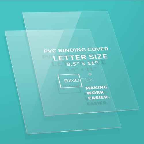 Binditek 100 Pack 8mil PVC Clear Binding Presentation Covers, Letter Size, 8.5 x 11 Inches, Square Corners, Un-Punched, Office Supplies