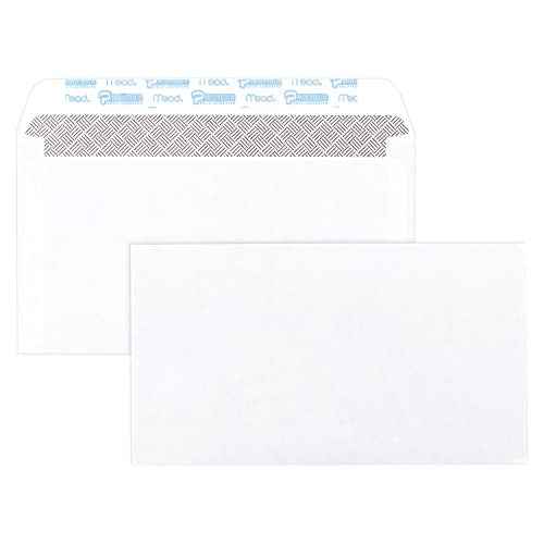Mead #6-3/4 Envelopes, 3-5/8" x 6-1/2", Security Printed Lining for Privacy, Press-It Seal-It Self Adhesive Closure, White All-Purpose 20-lb Paper Mailing Envelopes, 500 Count (742021)