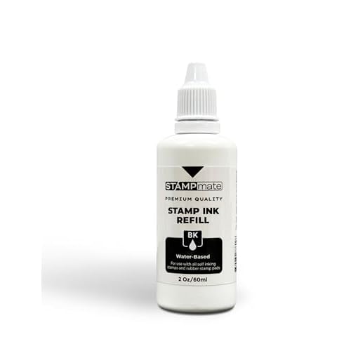 Premium Refill Ink for Self-Inking Stamps and Stamp Pads - 2 oz. Bottle (Black)