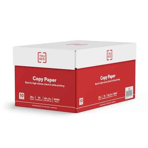 Staples TRU RED 8.5x11 Copy Paper 20 lb. 92-Bright 5000 Sheets/Carton