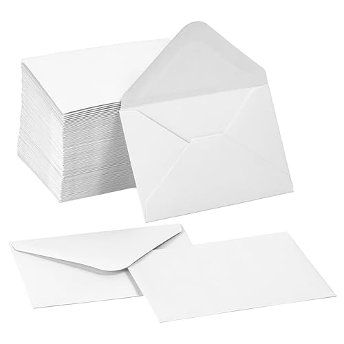 White Mini Gift Card Envelopes 4 x 2.75 inch Pack of 100 - Self-Sealing Business Card Sleeves