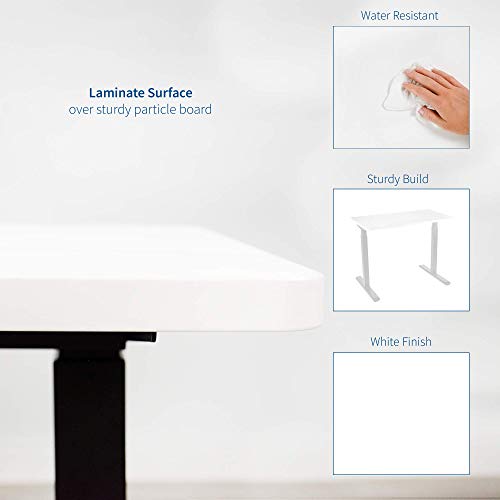 VIVO White 60x24 Inch Solid Tabletop for Desks - Model DESK-TOP60W