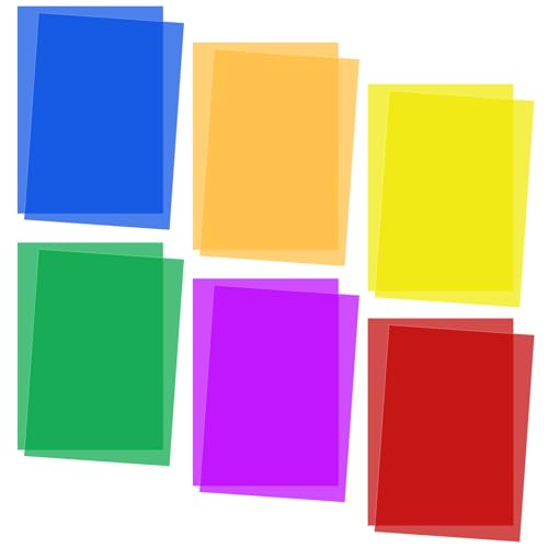 Colored Overlays for Dyslexia Reading Sheets 12 Pack - Visual Stress Relief Tools
