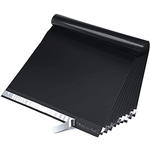 Fuxury Black Poly Mailers 14.5x19 Inches - Pack of 100 Shipping Bags for Clothing