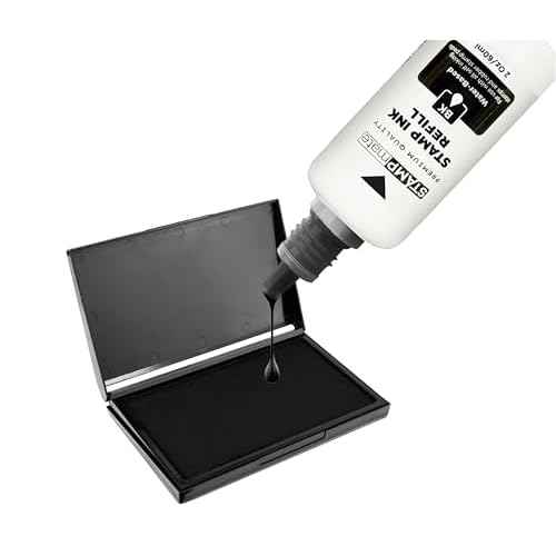 Premium Refill Ink for Self-Inking Stamps and Stamp Pads - 2 oz. Bottle (Black)