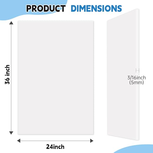 3 Pack White Foam Board 24x36 Inch - Thick 3/16