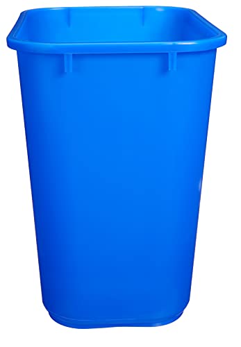 Amazon Basics 7 Gallon Rectangular Recycling Wastebasket, Pack of 2, Blue