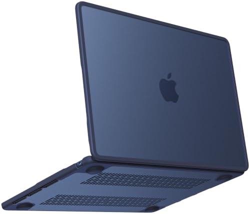 BlueSwan Frosted Midnight Anti-Cracking MacBook Air 13.6-inch Case for M2/M3/M4/M5 2022-2026