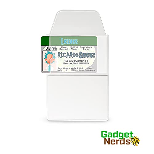 5X Flat White Flappy Super Duper Thick Pocket Protectors with ID Holder - Ideal for Shirts and lab Coat Front Pockets - Hold Pens, Cards, Notebooks