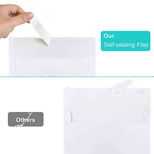 50 Packs 5x7 Envelopes, White A7 5x7 Envelopes for Invitations, Printable, Self Seal for Weddings, Photos, Postcards, Greeting Cards, Mailing