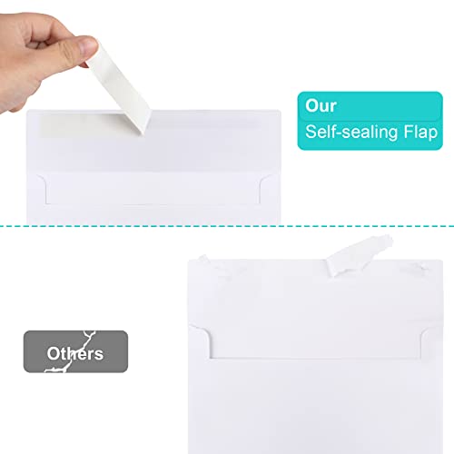 Joyberg White A7 (5.25x7.25in) Self-Seal Envelopes for Invitations & Mailing, 50 Pack