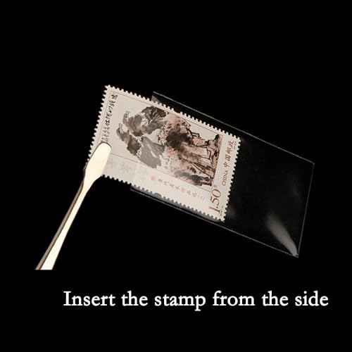 Philatelic Supplies OPP Stamp Protection Bags 8 Models, 95 pcs Each, Total 760 Stamps for Collection, philatelic Storage and Display Stamp Collecting Supplies
