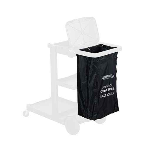 Restaurantware-Janitor CART Bag ONLY: Clean Tek Professional 16.93 x 10.63 x 29.53 Inch Janitorial Bag, 1 Heavy-Duty Receptacle - Janitor Cart Sold Separately, Durable, Black Plastic Replacement