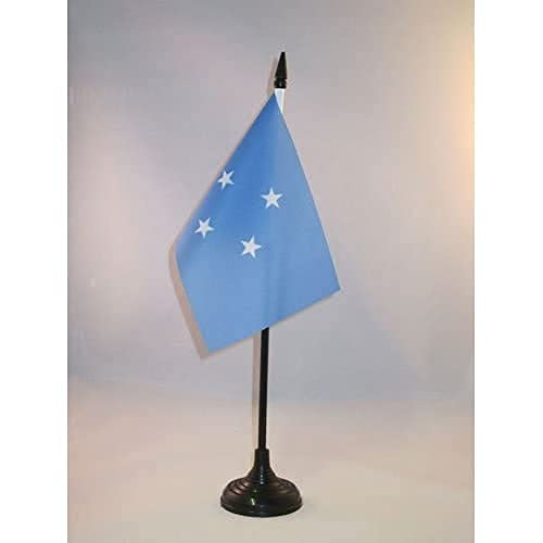 Micronesia Table Flag 4x6 Inch Polyester with Plastic Base - AZ FLAG