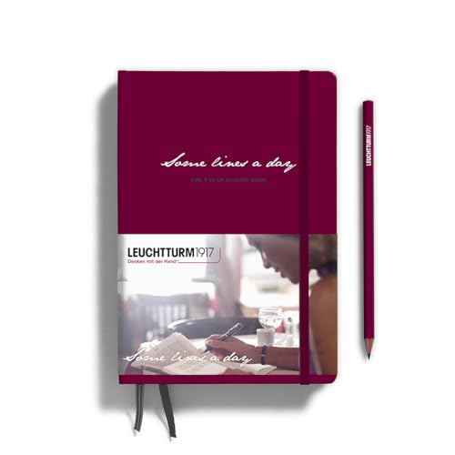 LEUCHTTURM1917 - Some Lines A Day - 5 Year Memory Notebook - Hardcover Journal 366 Pages for 5 Years of Entries (Port Red)