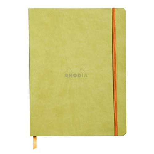 Rhodia Rhodiarama SoftCover Notebook - 80 Dots Sheets - 9 3/4 x 7 1/2 - Anise Cover (117556C)
