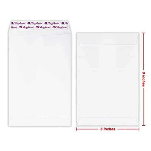 300 Pack 6x9 White Catalog Envelopes Peel & Seal Security Mailing Envelopes 120GSM Kraft Paper self Seal Envelopes for Invitations Papers Photos Documents Pictures Papers Files