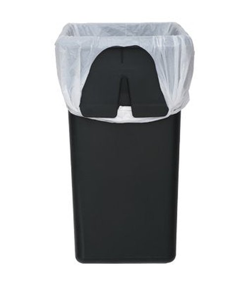 simplehuman 10 Liter / 2.6 Gallon Bathroom Slim Profile Trash Can, Brushed Stainless Steel with Plastic Lid