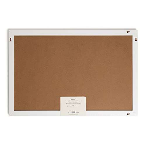 U Brands Magnetic Dry Erase Board White Board, 30" x 20", Modern White Wood Style Pin-It Frame, Includes Marker and Magnet