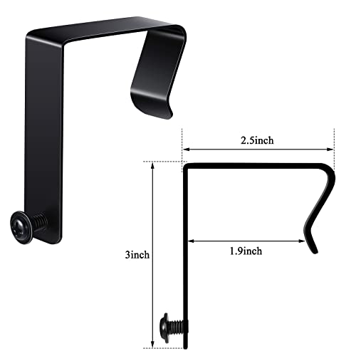 Black 4-Piece Adjustable Cubicle Partition Hanger Set for Office & Whiteboards