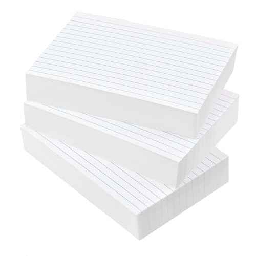 300 PCS Index Cards 4x6 Ruled - Goefun White Lined Note Cards 4 x 6 Flashcards for Studying, Note Taking and To Do List