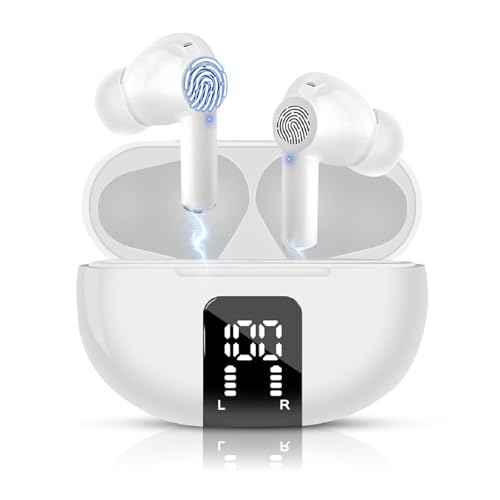 AI Language Translator, Bluetooth 5.3 Earbuds, Two Way Real time 40H Play time Translator Device for 144 laguagues, Compatible with iOS & Android, Fit for Travel/Business/Learning - White