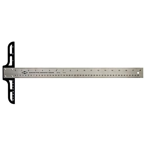 ALVIN AST30 Series Stainless Steel Graduated T-Square with 1.5 Inch Blade, Drawing and Design Tool, Great for Carpentry, Drafting, Architecture, Engineering, and Art - 30 Inch