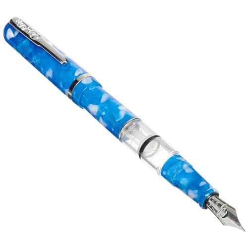 Conklin Heritage Word Gauge Fountain Pen Blue - Extra Fine Nib - A Luxury Pen for Journaling, Autographs, and Memorable Gifts on Any Occasion