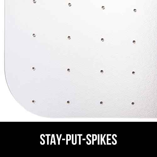 GORILLA GRIP Slip Resistant Office Chair Mat for Carpet Floors, 36x48 Smooth Glide Under Desk Carpeted Floor Protector, Heavy Duty Plastic Computer Mats for Rolling Work and Gaming Chairs, Clear