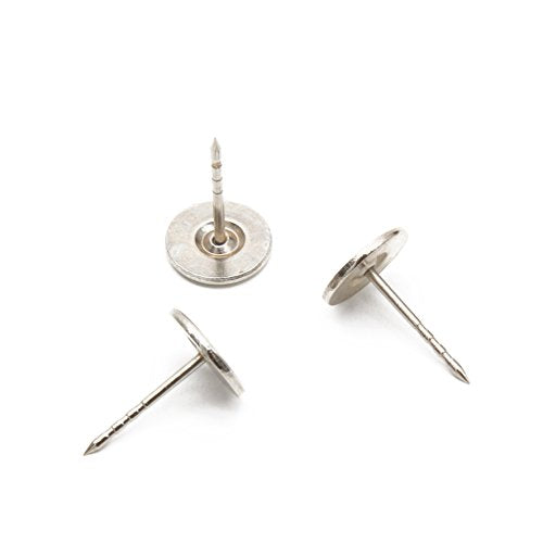 1000 Flathead Pins for Security Tags Checkpoint Compatible EAS Loss Prevention by Bullseye Protection (Nickel Plated Pin Tack)