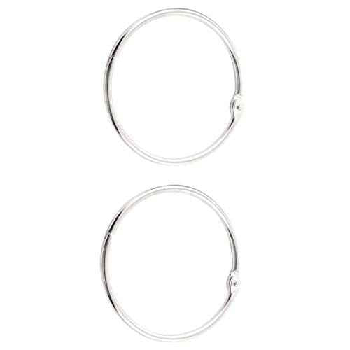 3Inch (6 Pack) Loose Leaf Binder Rings, Keychain Key Metal Nickel Plated Steel Binder Book Rings, Silver