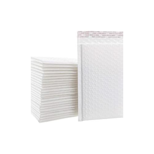 Water Resistant Bubble Envelope Mailers [10 Pack] 6 inch x 9 inch #0 White Poly Padded Shipping Envelopes Self Sealing Cushioned Packaging Bags