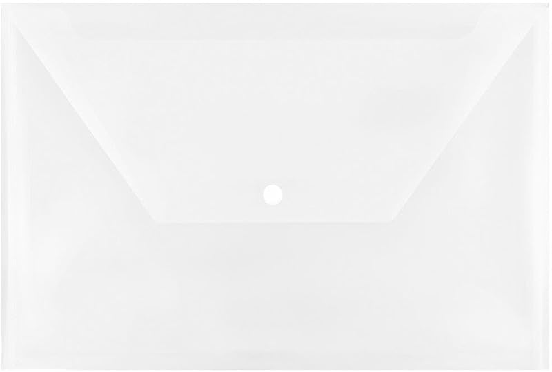 Legal Size Clear Plastic Envelopes with Snap Closure - 3 Pack