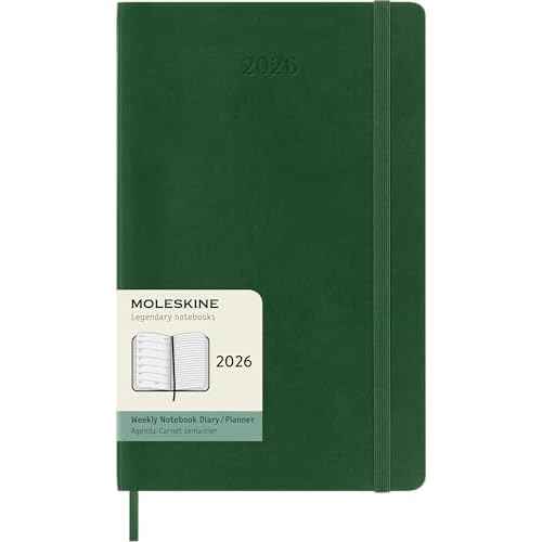 Moleskine Classic 12 Month 2026 Weekly Planner, Soft Cover, Large (5" x 8.25"), Myrtle Green, 144 pages