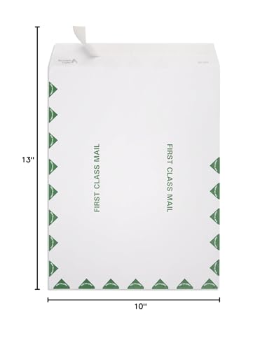 Large Blue Summit Supplies 10 x 13 Inch First Class Self-Seal Envelopes - White