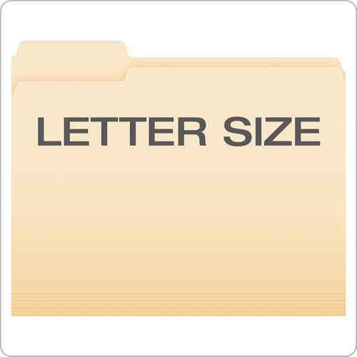 Pendaflex 250-Count File Folders Box - Letter Size Manila 1/3-Cut Tabs for Office & Home Organization