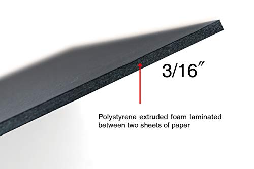 Union Premium Black Foam Board 24x36in 10-Pack - Matte Finish, High Density for Presentations & Crafts
