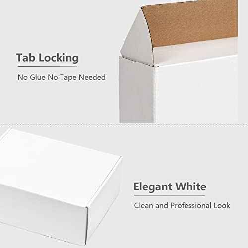 White Shipping Boxes 12x9x4" 20 Pack- Corrugated Cardboard Mailing Box for Small Business, Tab Locking Literature Mailer Packaging Supplies for Packing Gifts Craft