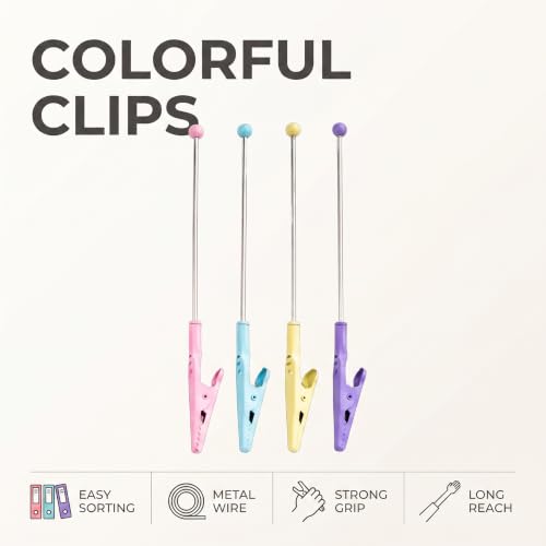 Multicolor Metal Alligator Clips Set for Office & Crafts, 14.1cm - Tustao
