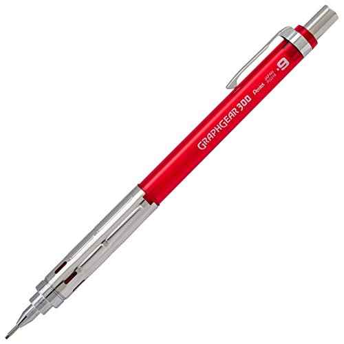Pentel GraphGear 300 Mechanical Pencil, Box of 12 Pencils, red (0.9mm)