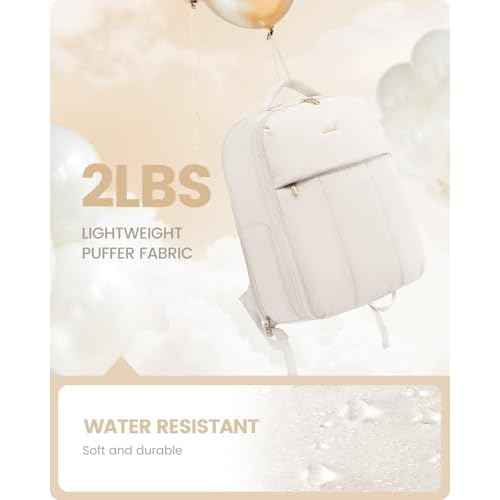LOVEVOOK Travel Backpack for Women with Shoe Compartment, Puffer Carry on Backpack Flight Approved 40L Personal Item Travel Bag Fits 17inch Laptop, Waterproof Lightweight Bags with 3 Packing Cubes