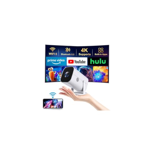 Mini 1080P Wi-Fi Bluetooth Projector with Built-in Apps for Home Entertainment