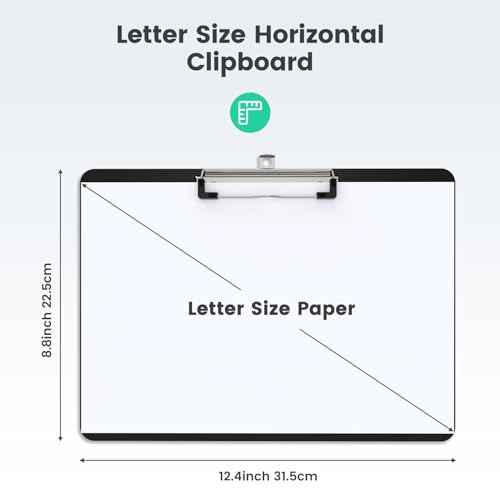 Horizontal Plastic Clipboards, Black Clip Board 8.5x11 for Classroom, Students, Kid, Size 9 x 12.5 in, Landscape Layout, Office & School Supply(Pack of 30)