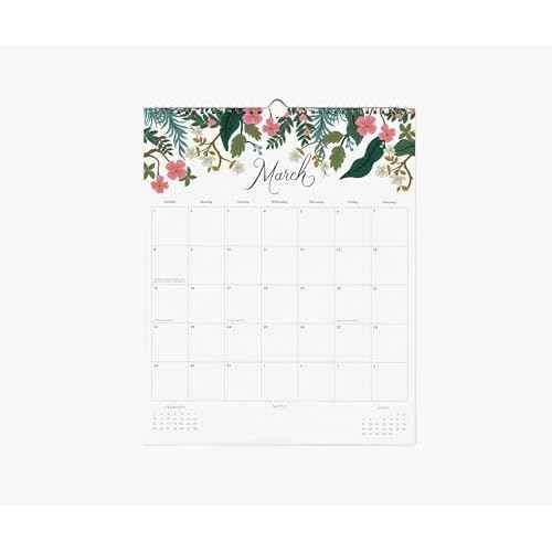 RIFLE PAPER CO. Appointment Calendar, Dated for the Months of January - December 2026, Space for Everyday and Monthly Notes, Remember Birthdays & Anniversaries (15" L x 12" W), Dahlia