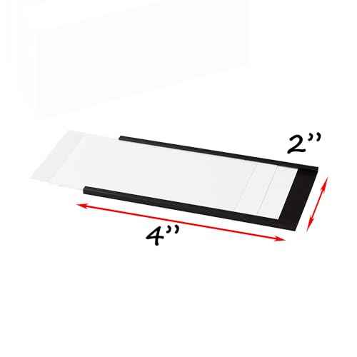 Realth C Channel Magnetic Label Holders 30 Pack 2'' x 4'' with Paper Inserts and Clear Plastic Protectors, Magnetic Data Card Holders File Cabinet Labels for Metal Racks and Shelves