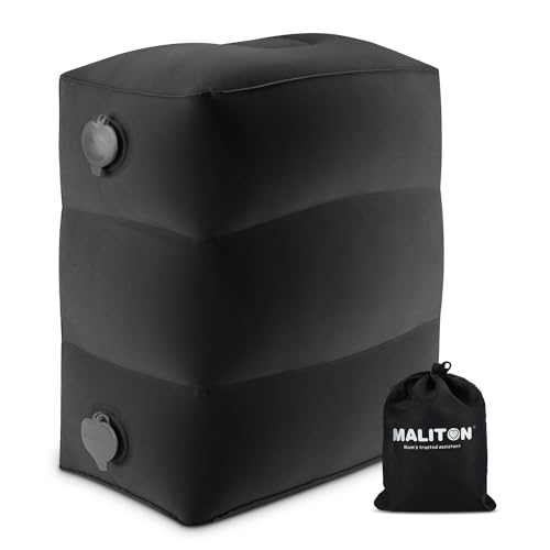 Maliton Black 1 Pack Inflatable Travel Foot Rest Pillow for Kids — Adjustable Height Baby/Toddler Car Seat & Airplane Bed