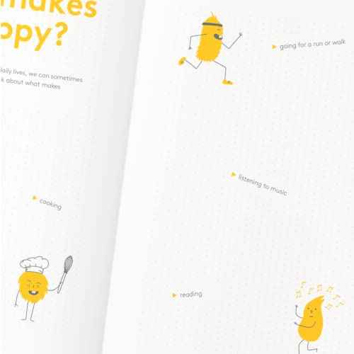 HappyMe - Adult Growth Journal, Wellness Notebook with 180 Pages, Daily Prompts for Gratitude, Positivity, Self-Discovery, Reflection, and Affirmations, Ideal for Ages 18+, in English (US), (Yellow)